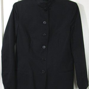 NWT Lauren Ralph Lauren Petite Black Lined Blazer with Mandarin Collar, 10P